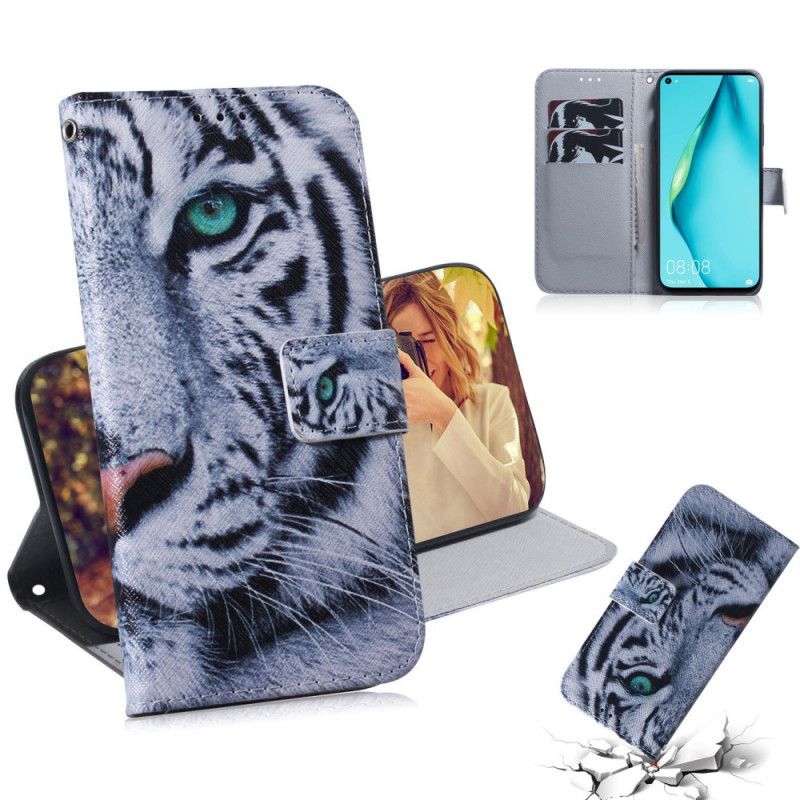 Housse Huawei P40 Lite Tigre Blanc