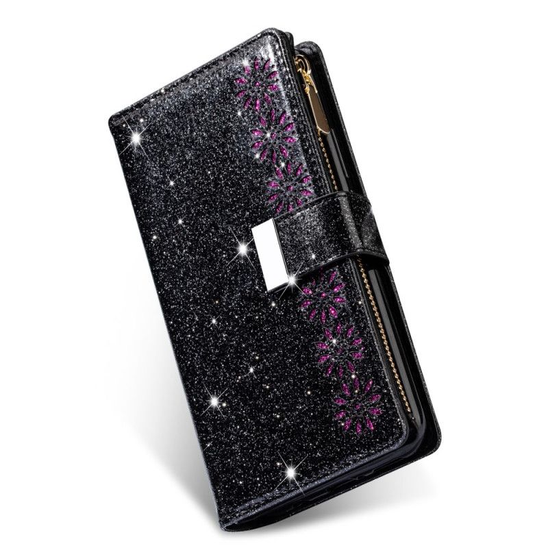 Housse Huawei P40 Paillettes Portefeuille Zip