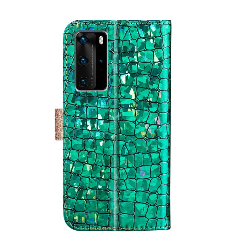 Housse Huawei P40 Pro Croco Diamants