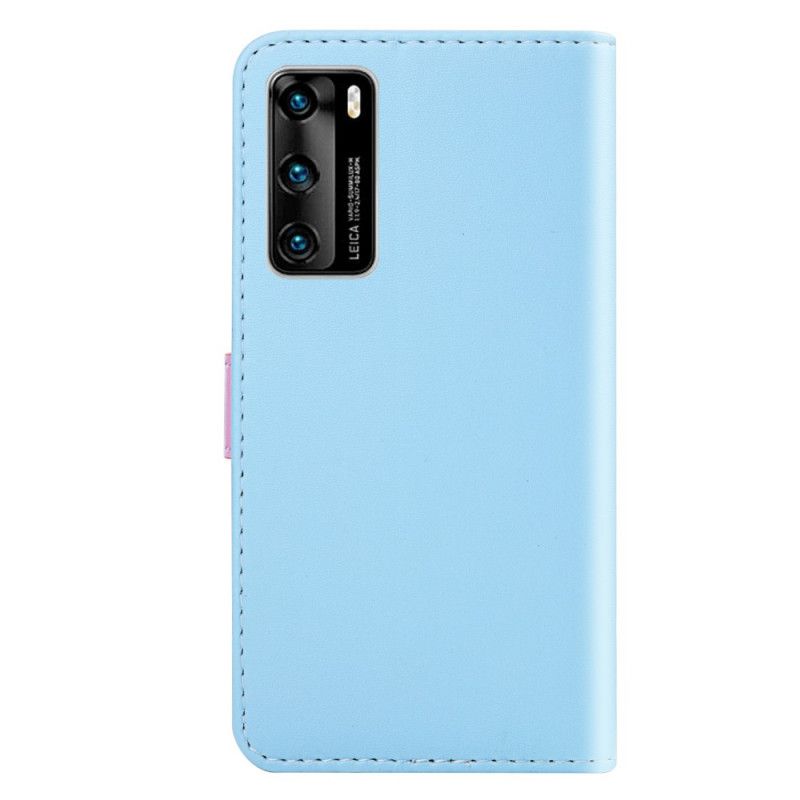 Housse Huawei P40 Pro Effet Cuir Tricolore