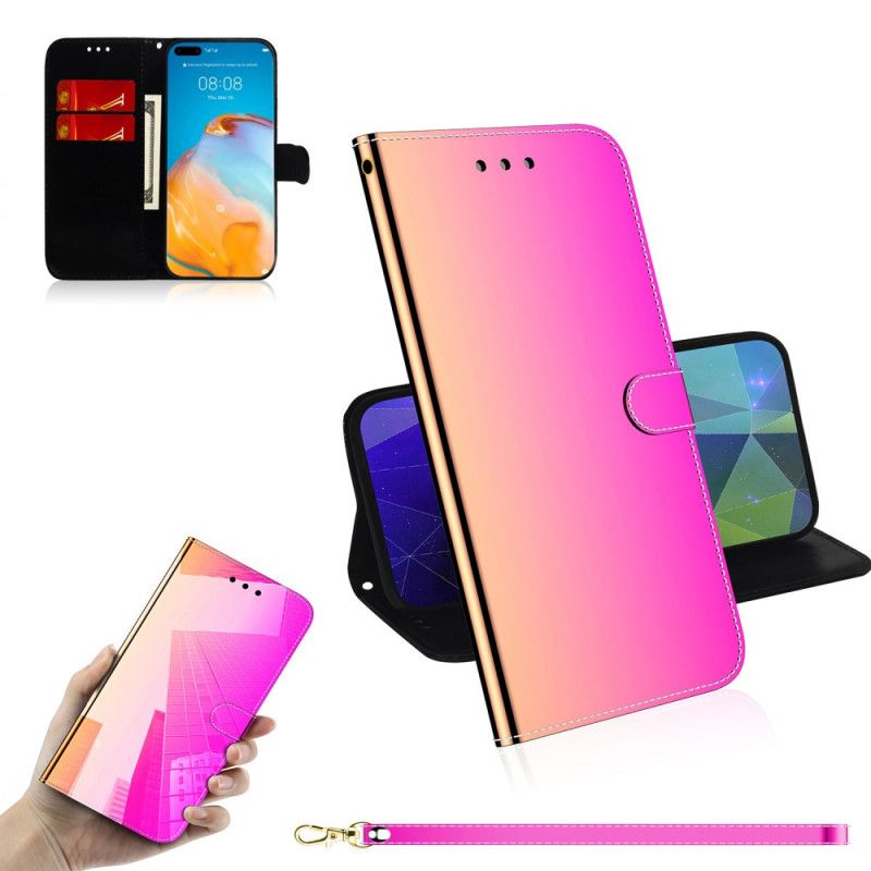 Housse Huawei P40 Pro Simili Cuir Couverture Miroir