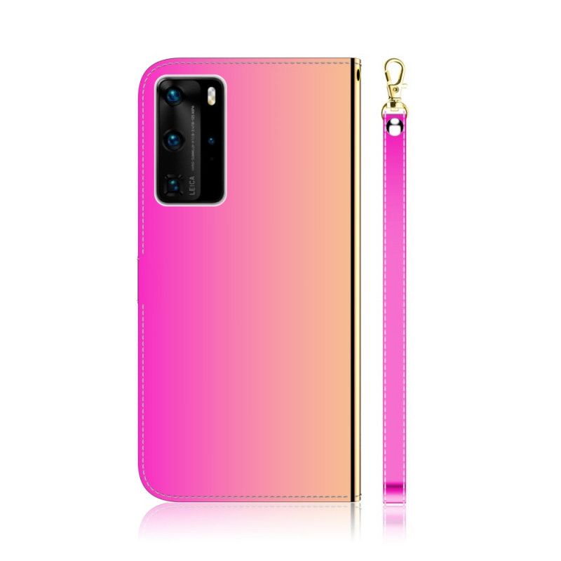 Housse Huawei P40 Pro Simili Cuir Couverture Miroir