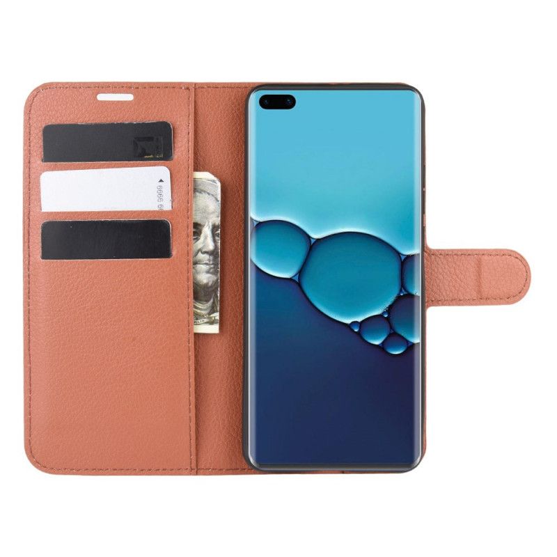 Housse Huawei P40 Style Cuir Litchi Classique