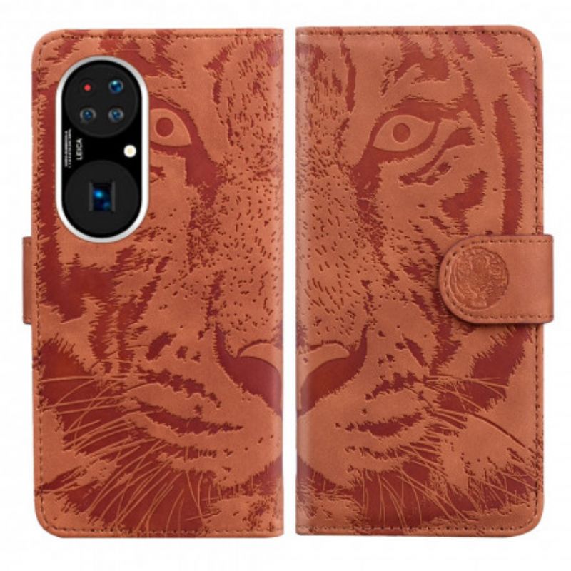 Housse Huawei P50 Empreinte Face De Tigre