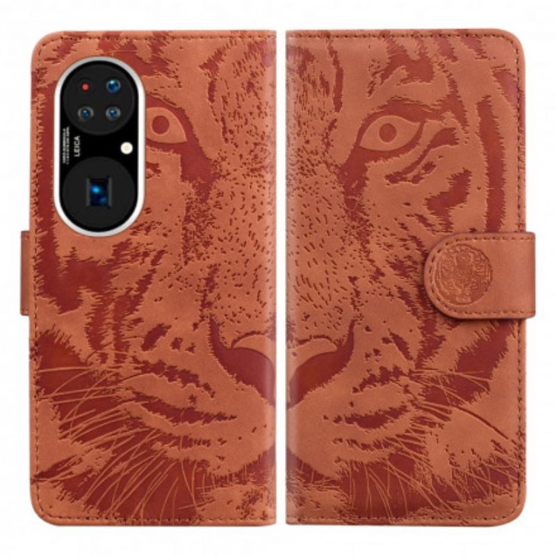 Housse Huawei P50 Pro Empreinte Face De Tigre