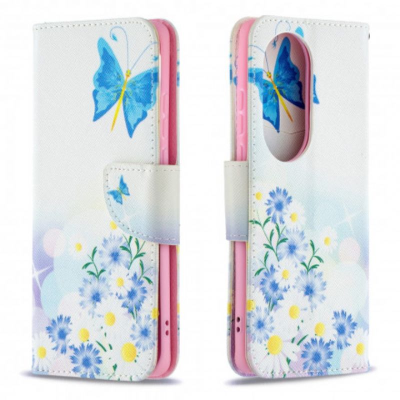 Housse Huawei P50 Pro Papillons Et Fleurs Peints