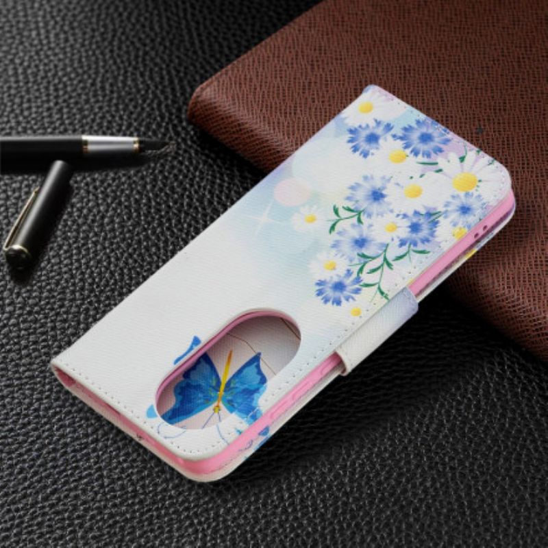 Housse Huawei P50 Pro Papillons Et Fleurs Peints