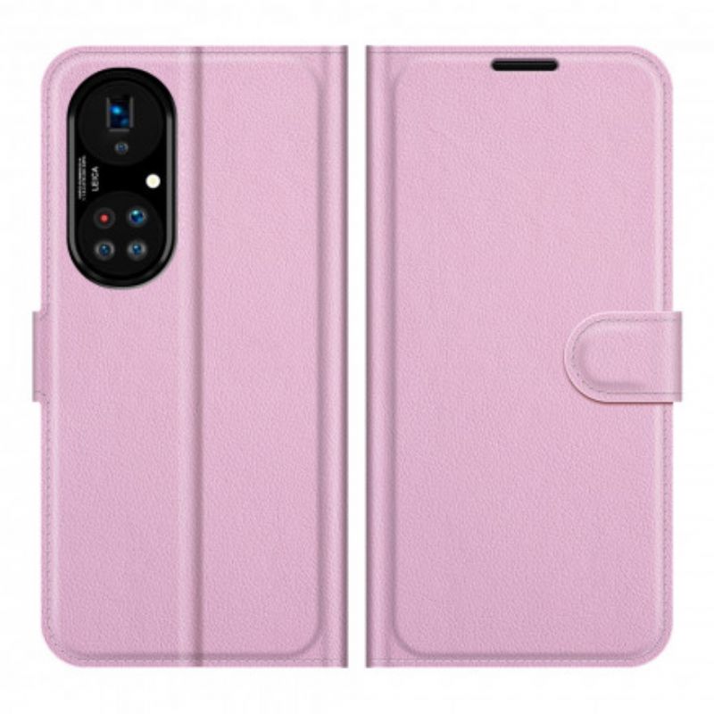 Housse Huawei P50 Pro Style Cuir Litchi Classique