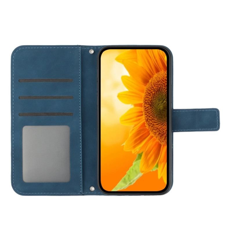 Housse Huawei P60 Pro Tournesol et Bandoulière