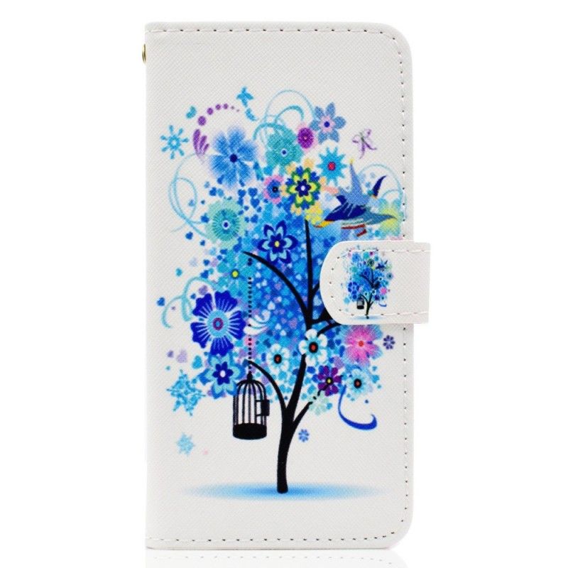 Housse Huawei Y5 2018 Arbre Bleu Fleuri