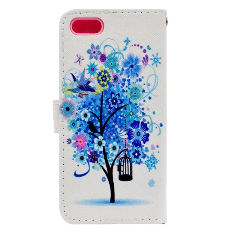 Housse Huawei Y5 2018 Arbre Bleu Fleuri