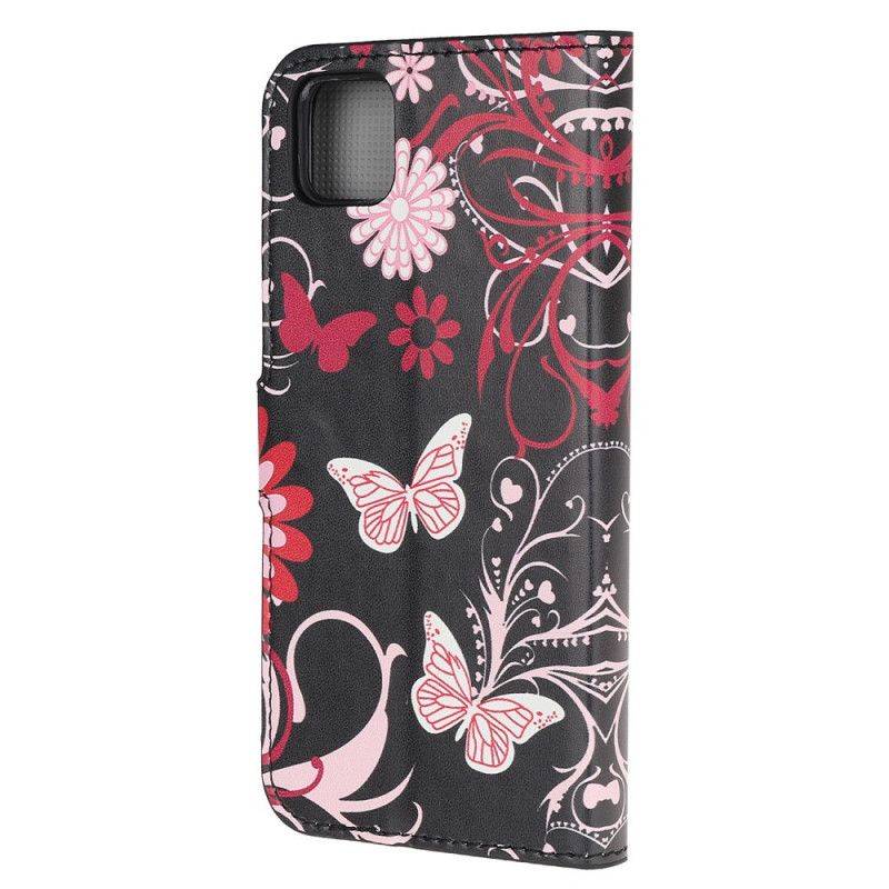 Housse Huawei Y5p Papillons Et Fleurs
