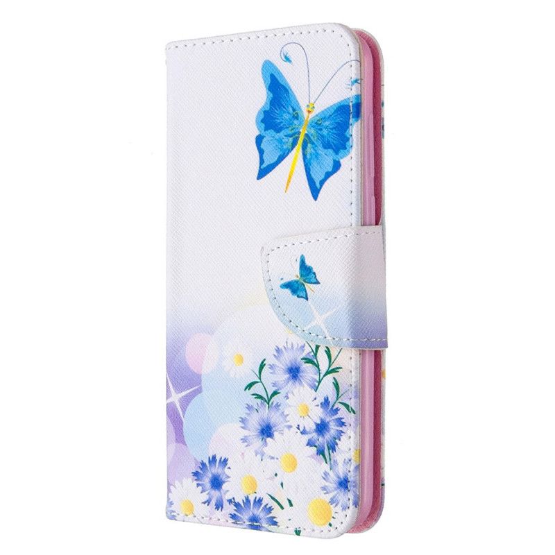 Étui Housse Huawei Y5p Papillons Et Fleurs Peints