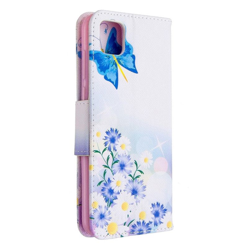Étui Housse Huawei Y5p Papillons Et Fleurs Peints