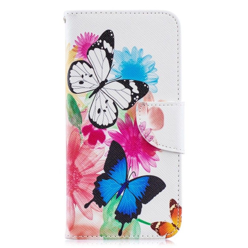 Housse Huawei Y6 2019 Papillons Et Fleurs Peints