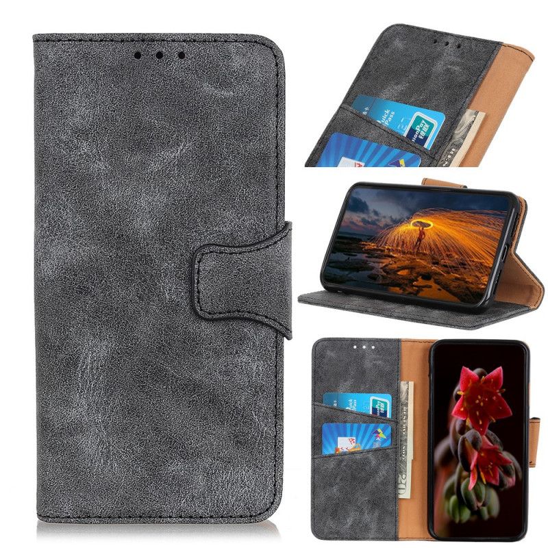 Housse Huawei Y6p Cuir Fendu Vintage