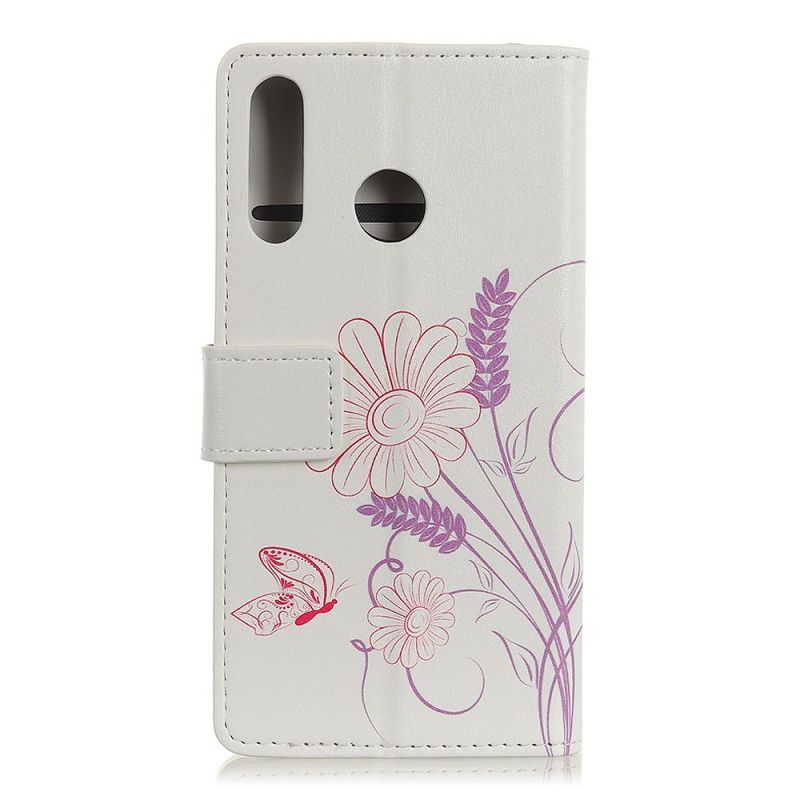 Étui Housse Huawei Y6p Dessin Papillons Et Fleurs