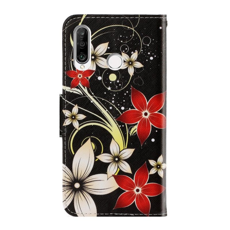 Housse Huawei Y6p Fleurs Colorées À Lanière