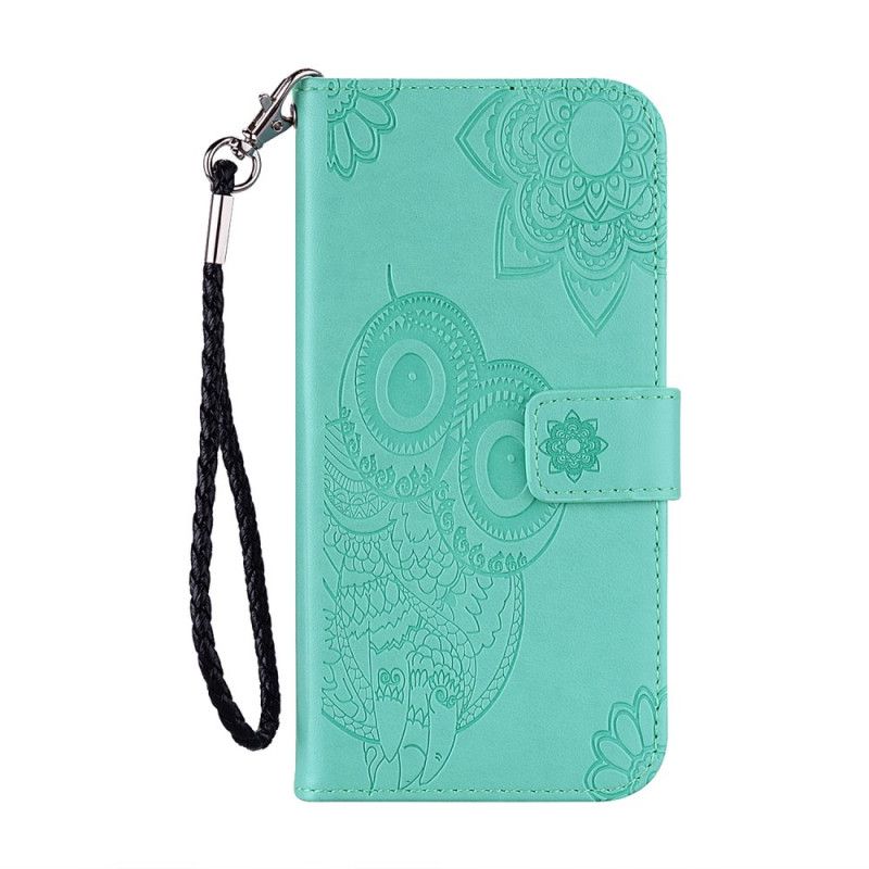 Housse Huawei Y6p Hibou Mandala Et Lanière