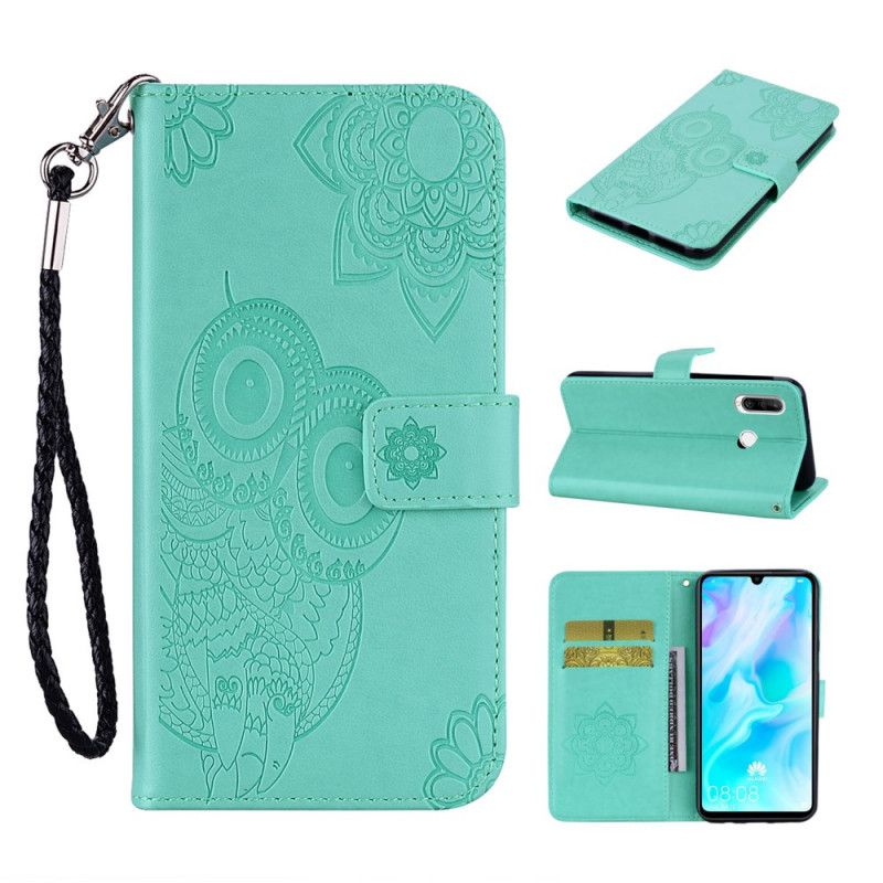 Housse Huawei Y6p Hibou Mandala Et Lanière