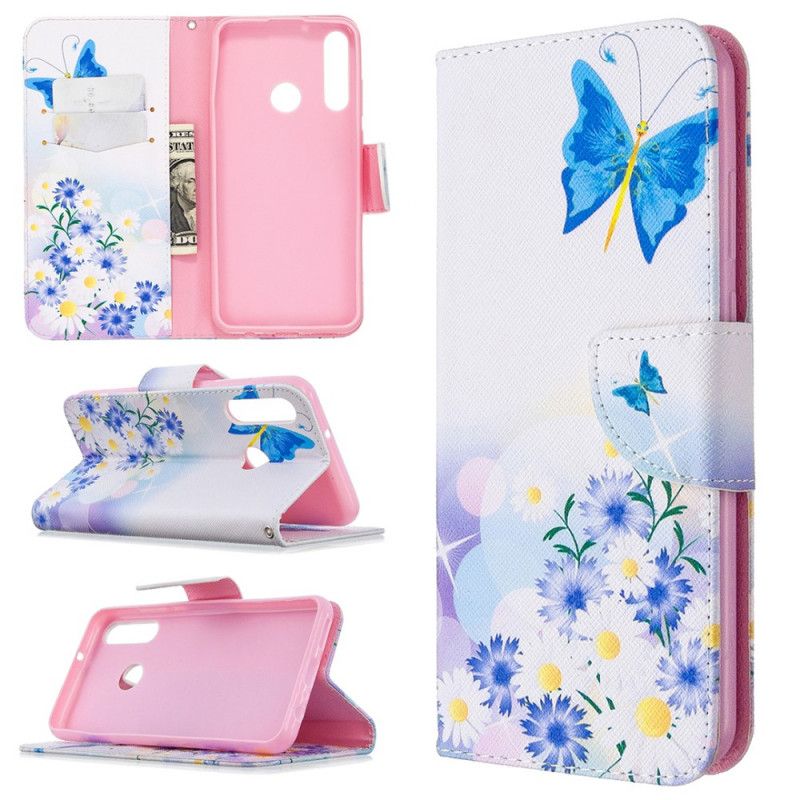 Housse Huawei Y6p Papillons Et Fleurs Peints