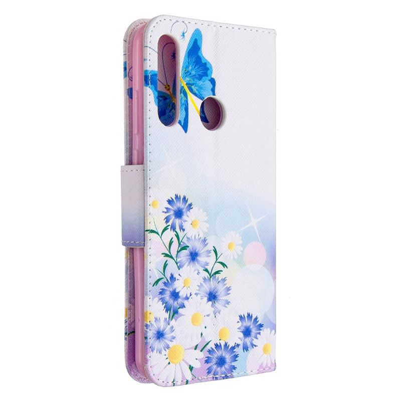 Housse Huawei Y6p Papillons Et Fleurs Peints