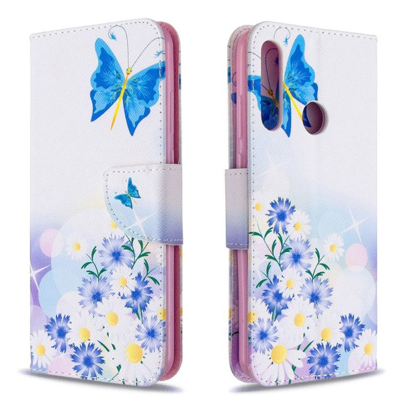 Housse Huawei Y6p Papillons Et Fleurs Peints