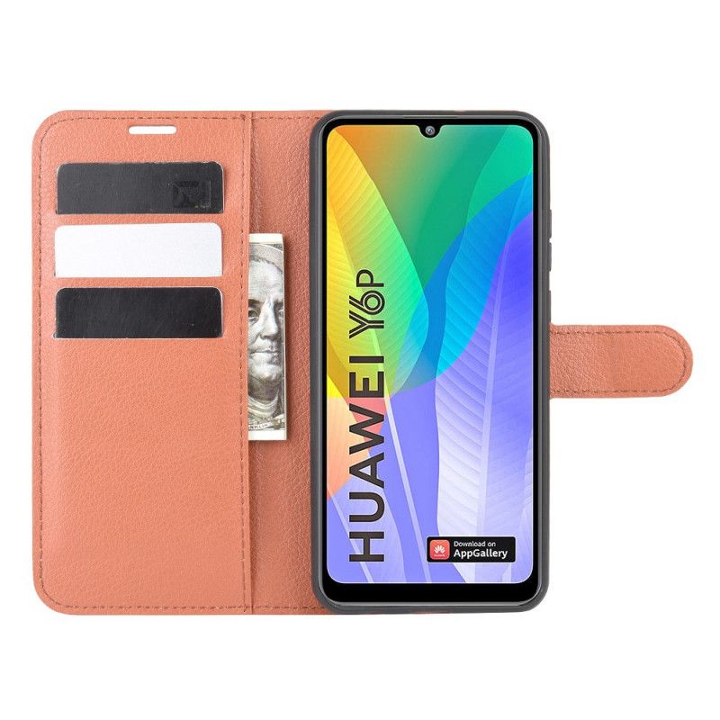 Housse Huawei Y6p Simili Cuir Litchi Classique