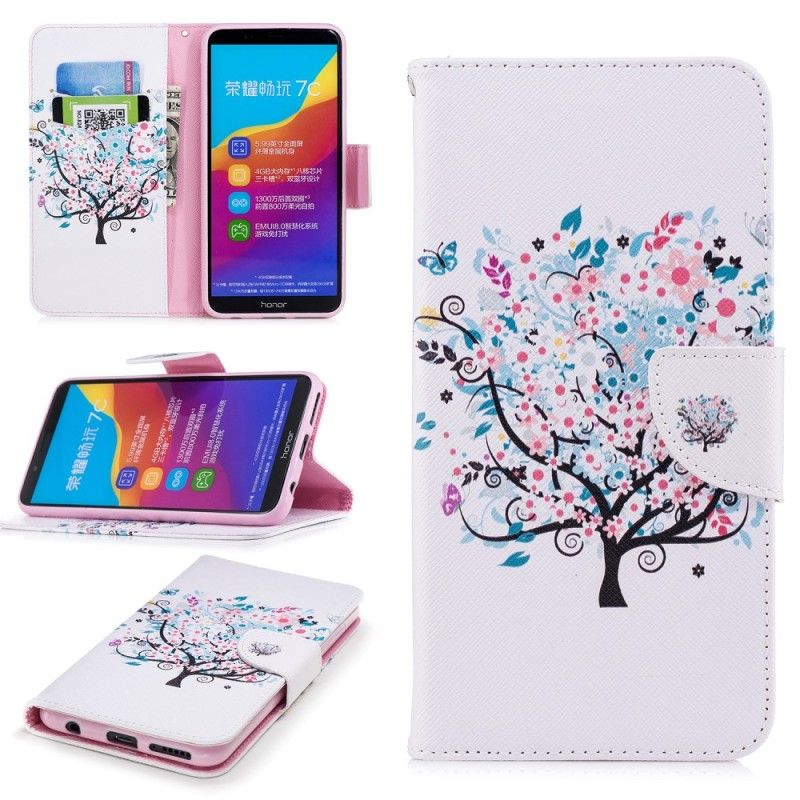 Housse Huawei Y7 2018 / Honor 7c Flowered Tree