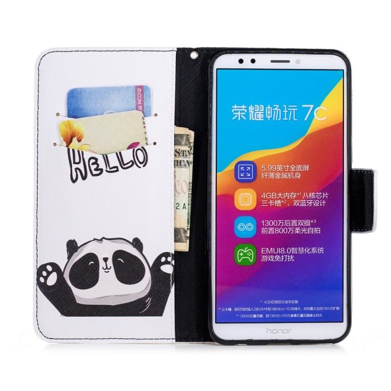 Housse Huawei Y7 2018 / Honor 7c Hello Panda