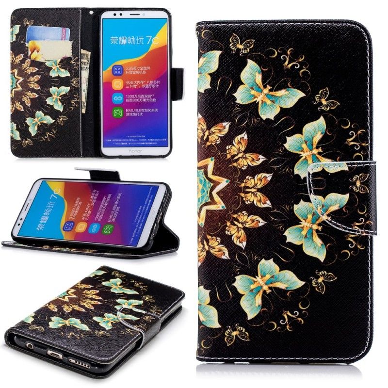 Housse Huawei Y7 2018 / Honor 7c Mandala Papillons