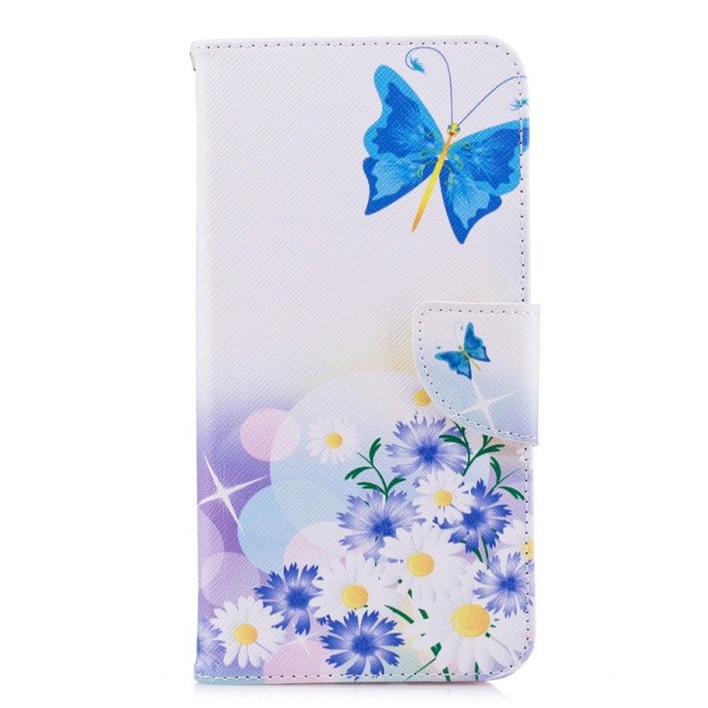 Housse Huawei Y7 2018 Papillons Et Fleurs Peints