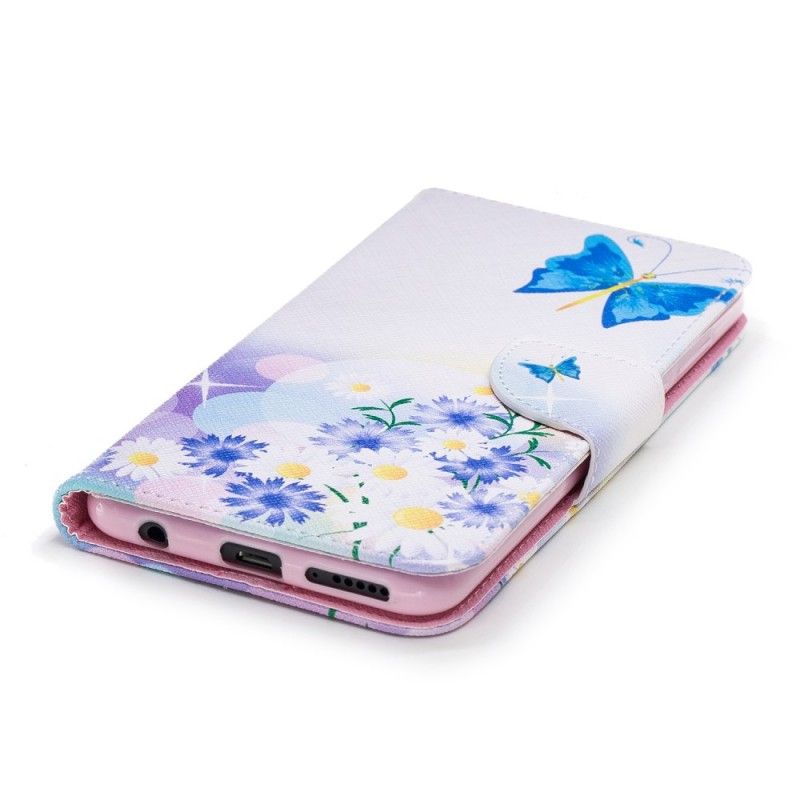 Housse Huawei Y7 2018 Papillons Et Fleurs Peints