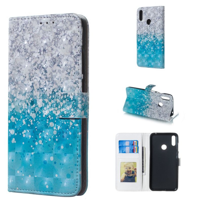 Housse Huawei Y7 2019 Dégradé Paillettes Bleues