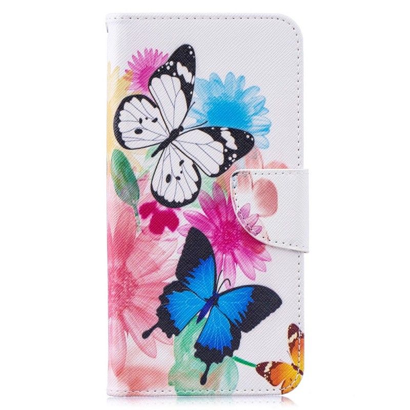 Housse Huawei Y7 2019 Papillons Et Fleurs Peints