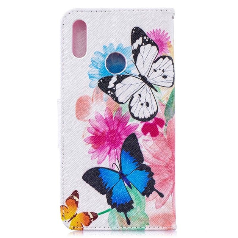 Housse Huawei Y7 2019 Papillons Et Fleurs Peints