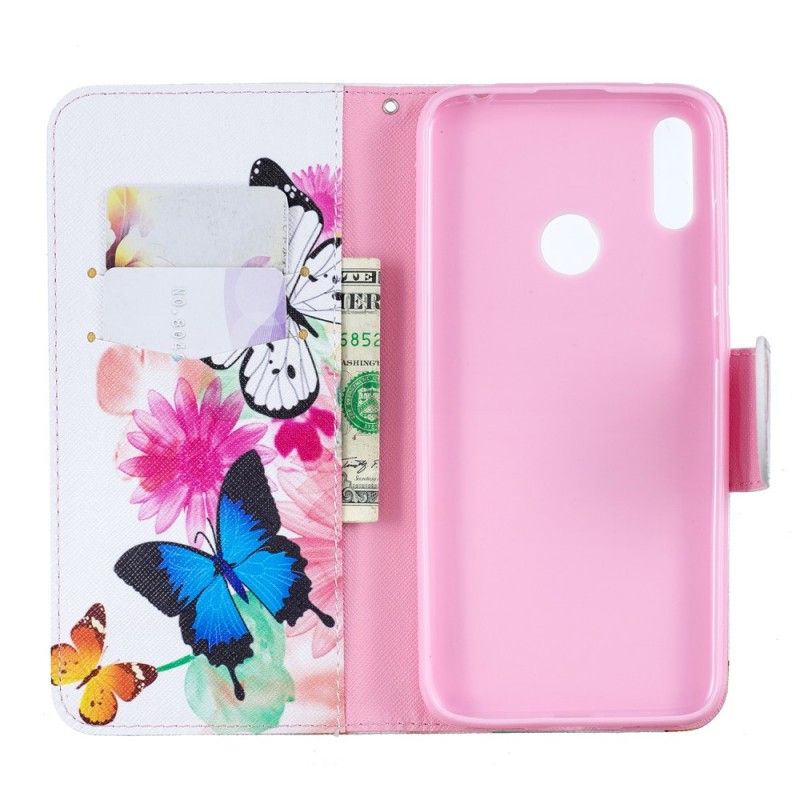 Housse Huawei Y7 2019 Papillons Et Fleurs Peints