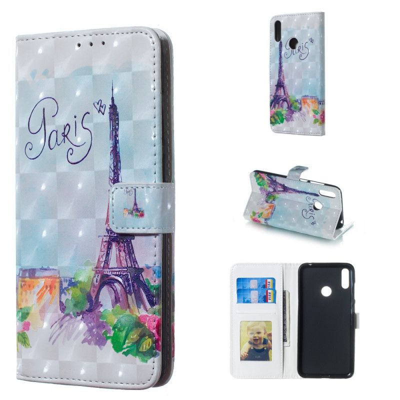 Housse Huawei Y7 2019 Tour Eiffel En Aquarelle