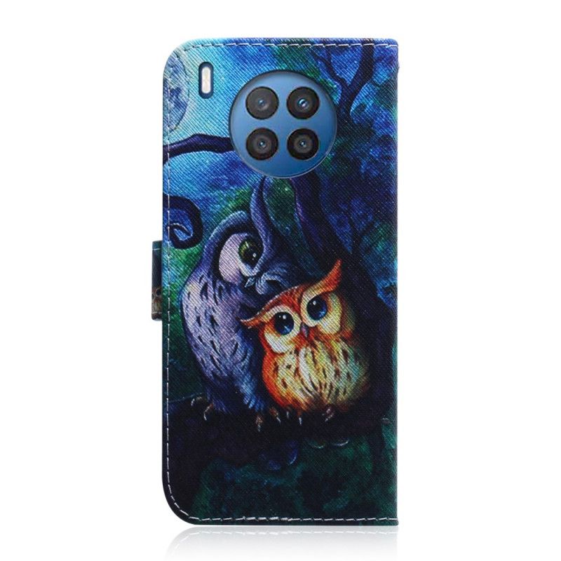 Housse Pour Huawei Nova 8i / Honor 50 Lite Peinture De Hiboux