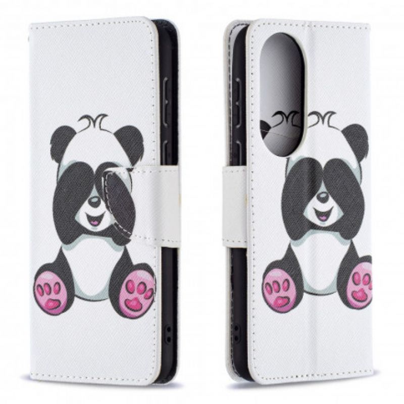 Housse Pour Huawei P50 Panda Sur Le Bambou