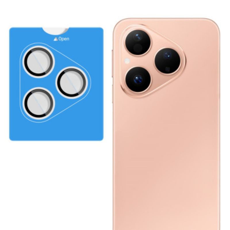 Lentille de Protection en Verre Trempé pour Huawei Pura 80 Cadre d'Auto-Positionnement (cercles noirs)