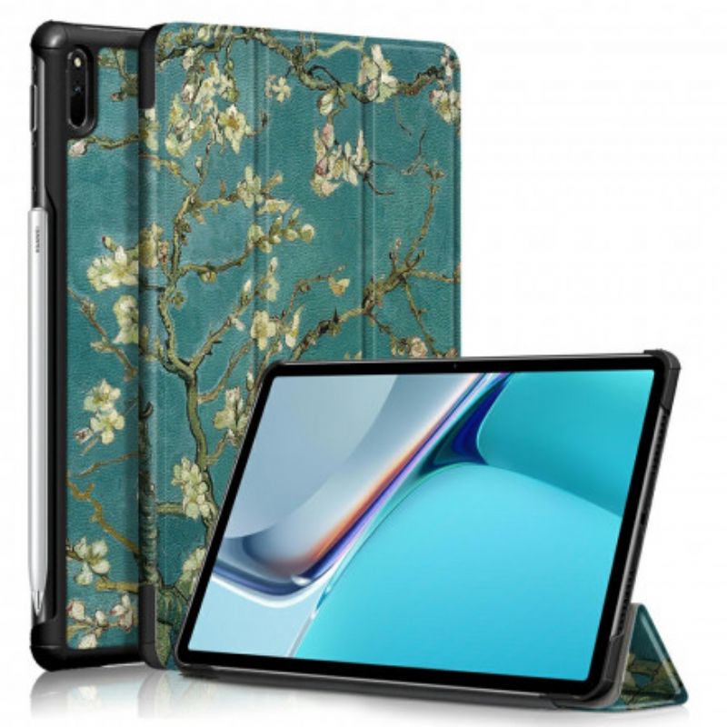 Smart Case Coque Huawei MatePad 11 (2021) Renforcée Branches Fleuries