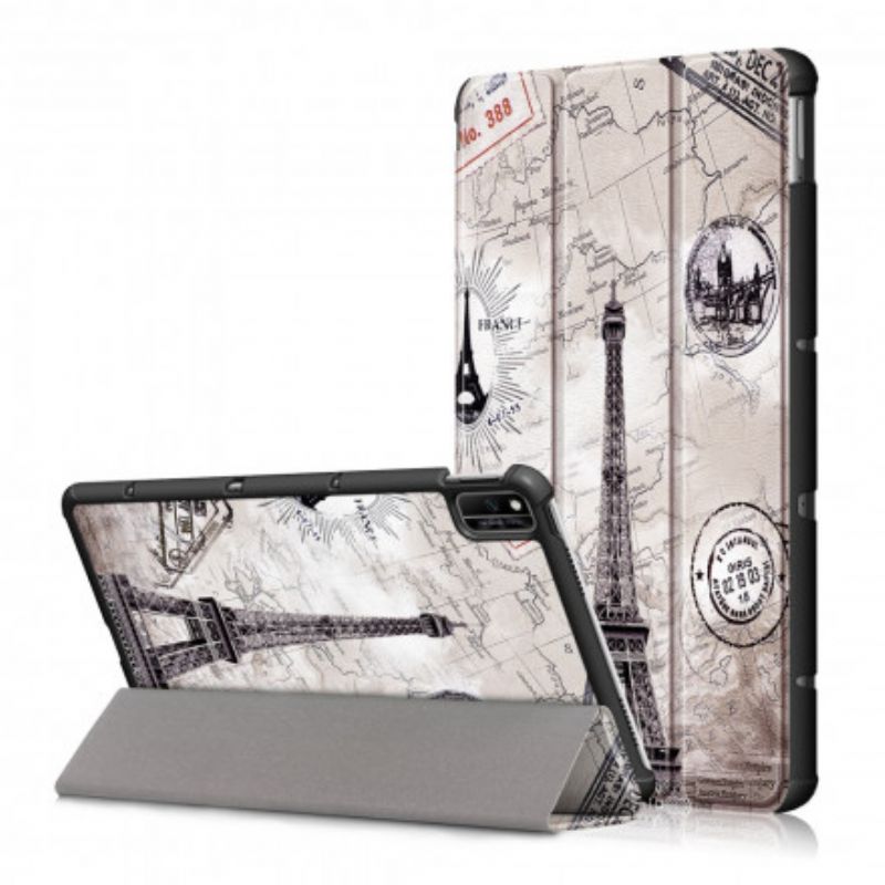 Smart Case Coque Pour Huawei MatePad New Renforcée Tour Eiffel Rétro