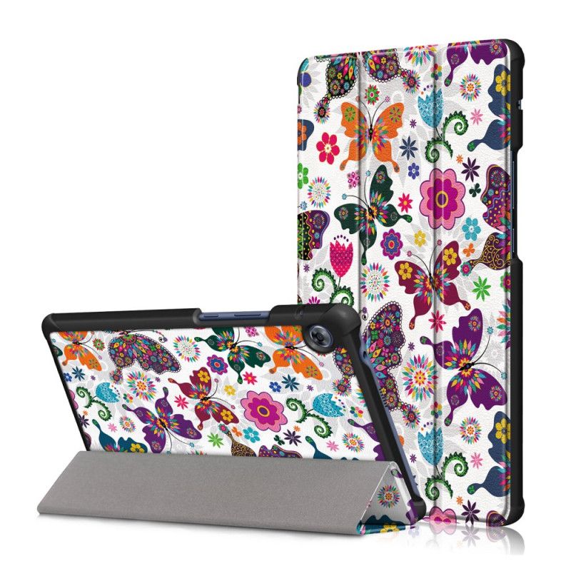 Smart Case Huawei Matepad T 8 Renforcée Papillons Et Fleurs