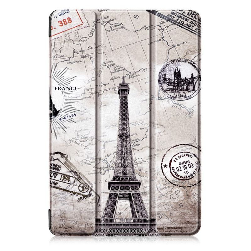 Smart Case Huawei Mediapad M6 10.8" Renforcée Tour Eiffel Rétro