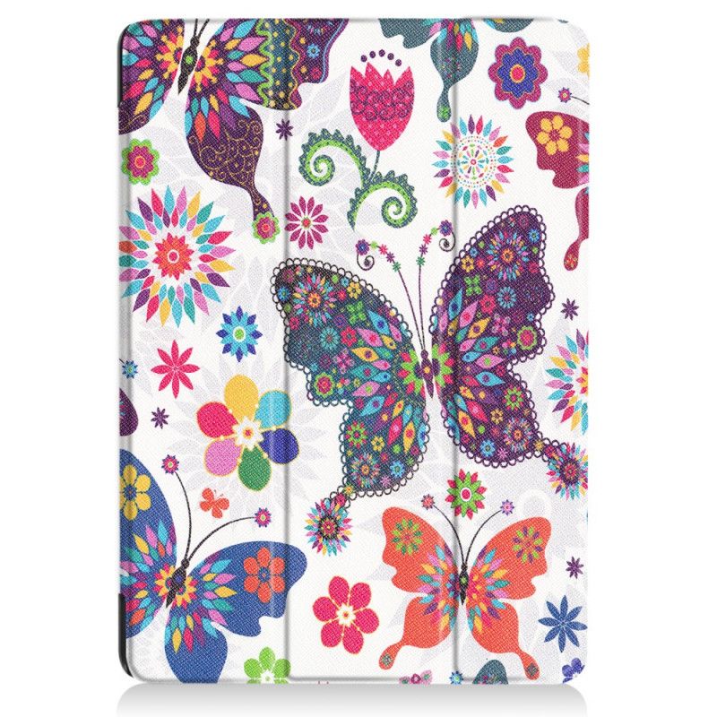 Smart Case Huawei Mediapad T3 10 Papillons Et Fleurs Rétros