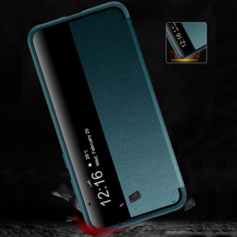 View Cover Coque Huawei P50 Simili Cuir Texturé