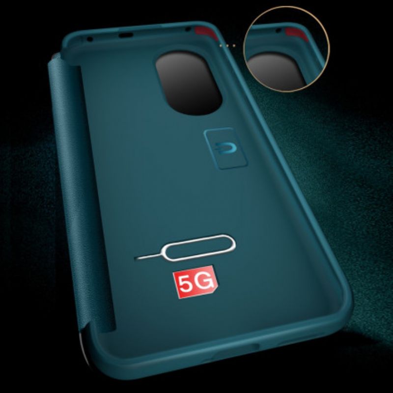 View Cover Coque Huawei P50 Simili Cuir Texturé