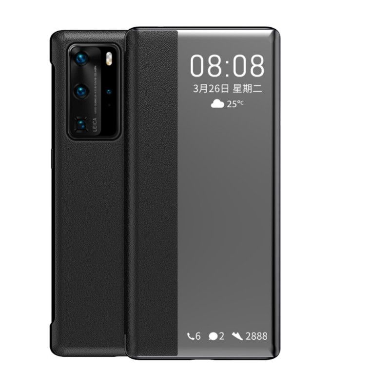 View Cover Huawei P40 Pro Simili Cuir Texturé