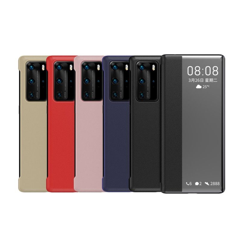 View Cover Huawei P40 Pro Simili Cuir Texturé